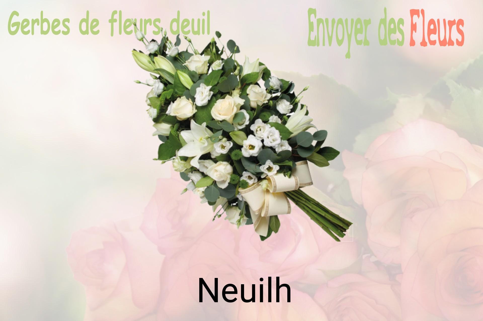Gerbe de fleurs de deuil livrée à Neuilh